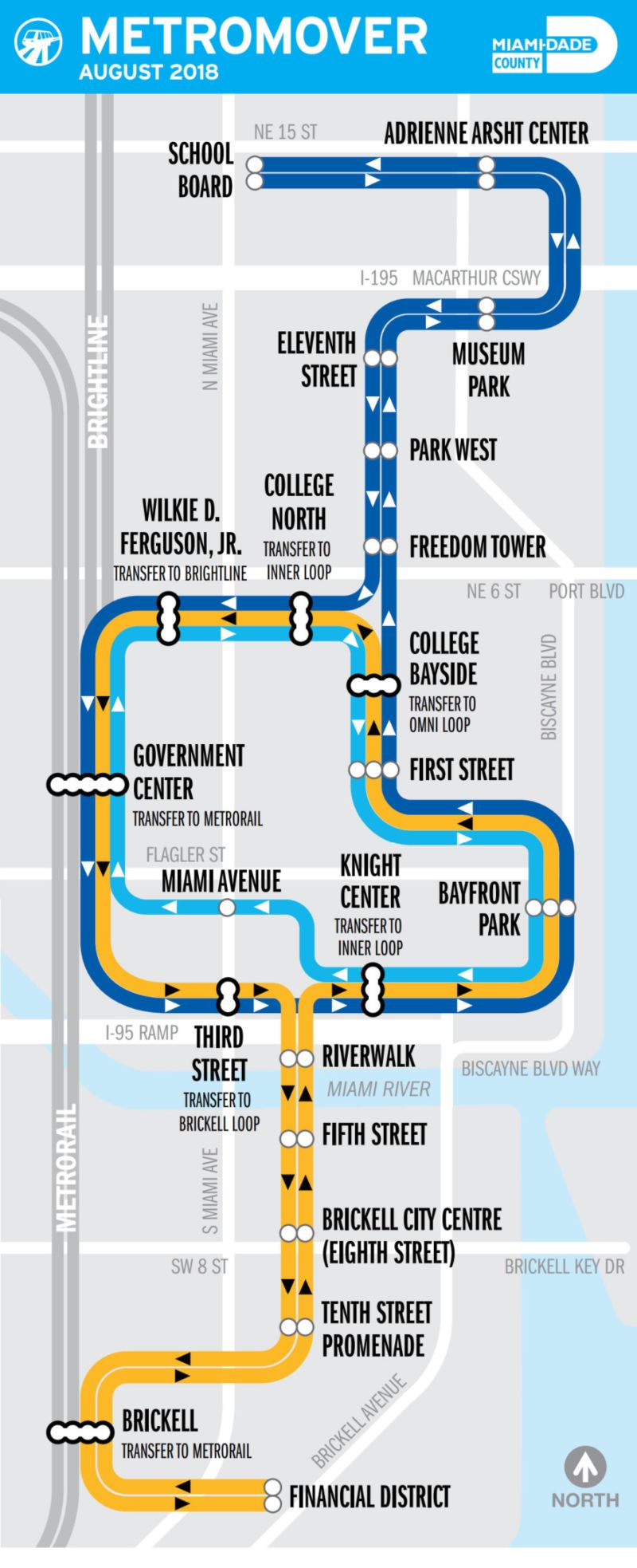 metromover miami - free transportation in downtown miami